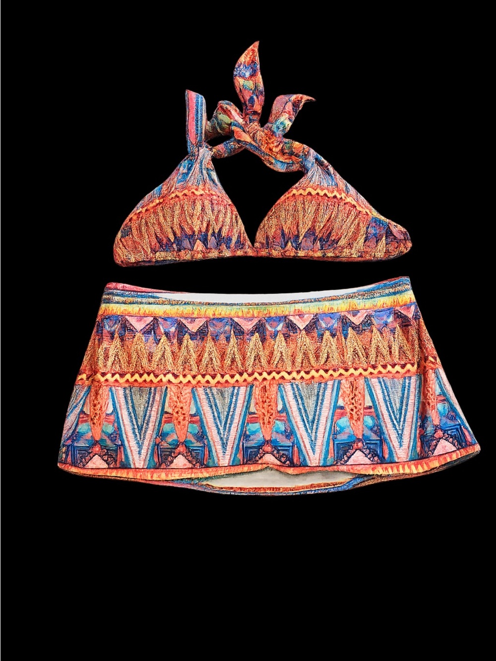 Kenneth Cole Aztec tribal skirts swim